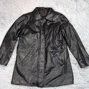 Phase Two Jacket Womens Black M Leather  Liner Zip Up Preppy Pockets Comfort
